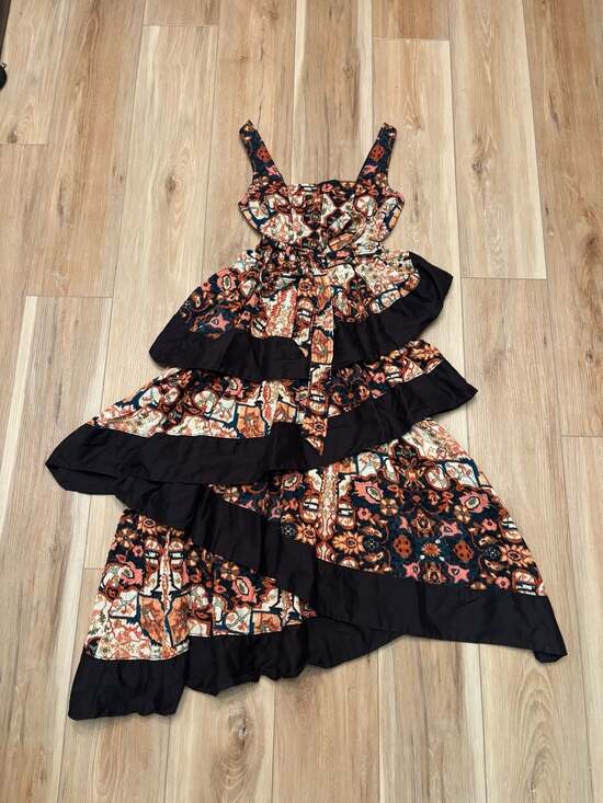 Anthropologie Dresses & Skirts - Anthropologie Square Neck Printed Tiered Midi Dress XS